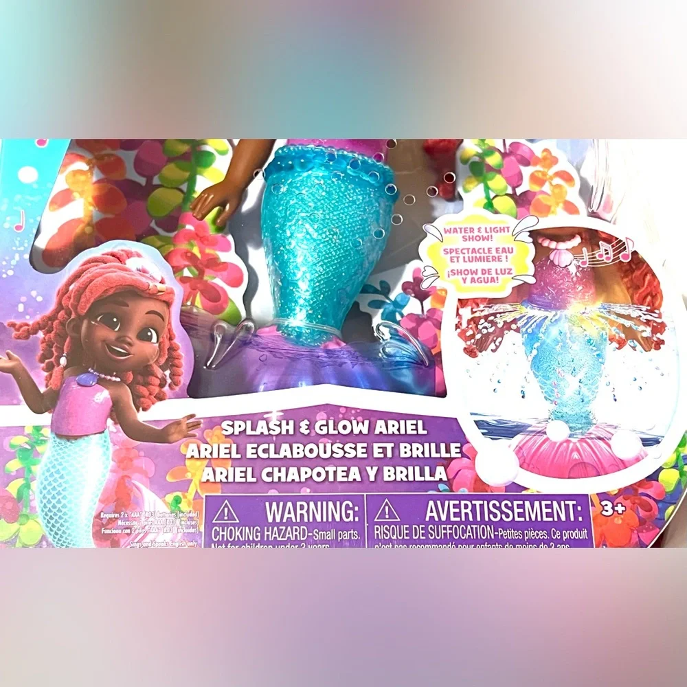 Disney Junior Ariel Splash & Glow Doll – Lights, Music & Water Play!